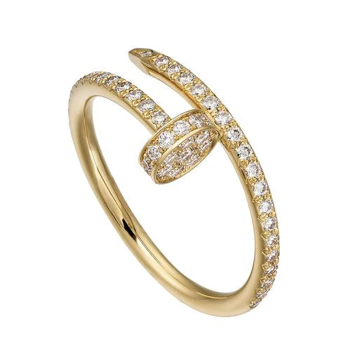 Anel Prego Cravejado em Zircônia