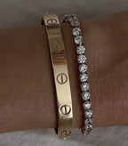 Conjunto de Braceletes Cart Clássico e Pulseira Riviera