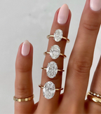 Anel Solitário Moissanite Oval