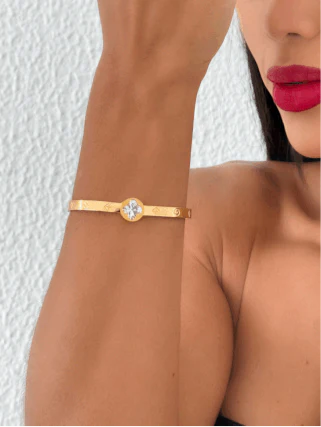 Bracelete Inspiração LV com Pedra