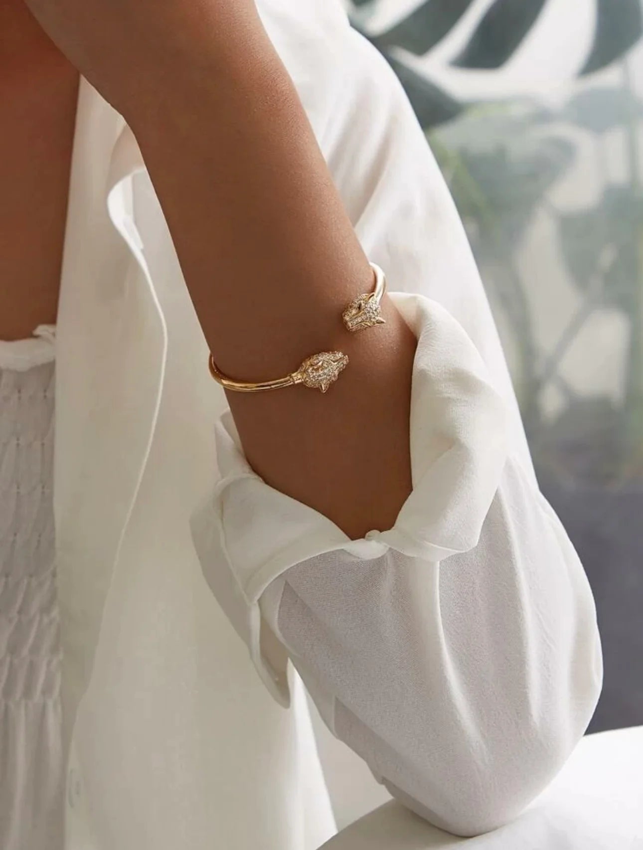 Bracelete Tigre Cravejado de Zirconia